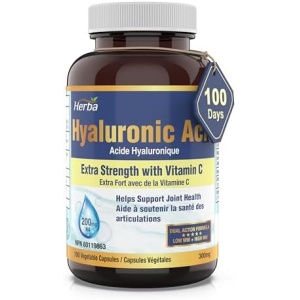 Herba Hyaluronic Acid Supplement 200mg - 100 Vegetable Capsules | Hyaluronic