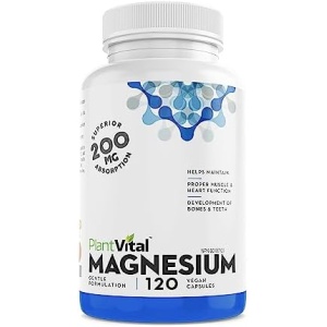 PlantVital Magnesium Bisglycinate 200mg Capsules -Magnesium Supplement