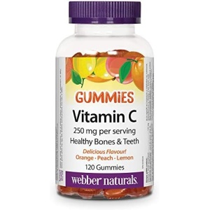 Webber Naturals Vitamin C Gummy 125 mg, 120 Gummies, For Bones, Teeth